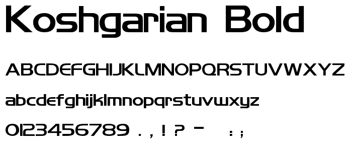 Koshgarian Bold font